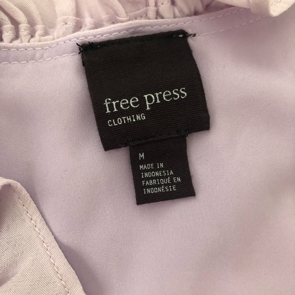 🛍️ 2/$15 NWT Free Press Ruffle Flounce Collar Lilac Summer Shift Dress Sz M - Picture 4 of 8